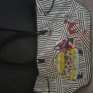 HENRI BENDEL GIRL STRIPED DISTRESSED TOTE